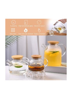 ARNOTEC Glass Teapot, Stovetop & Microwave Safe Glass Borosilicate Teapot, Glass Teapot with Strainer, Glass Pot with Wooden Lid, Loose Leaf and Fruit Tea and Fragrant Tea, 34oz/1000ml (Wooden Lid)  - Image 5