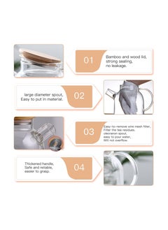 ARNOTEC Glass Teapot, Stovetop & Microwave Safe Glass Borosilicate Teapot, Glass Teapot with Strainer, Glass Pot with Wooden Lid, Loose Leaf and Fruit Tea and Fragrant Tea, 34oz/1000ml (Wooden Lid)  - Image 3