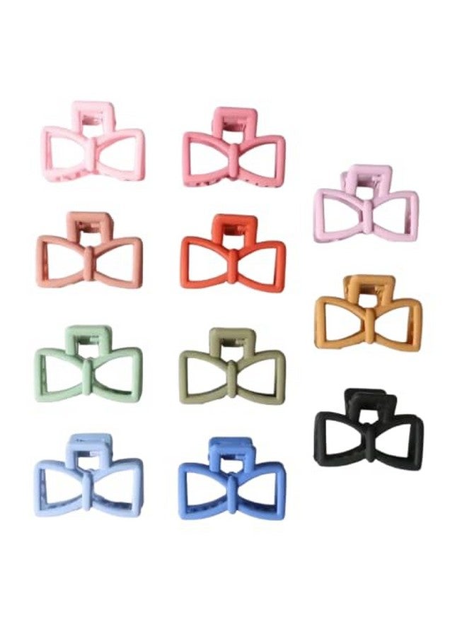 ARYANSH SHOPPE New Little Bow Matte Design clutcher Frosted Color Korean Women Fashion Plastic Hair CLaw Small Clips/Clutcher (PACK OF 3) - Image 1