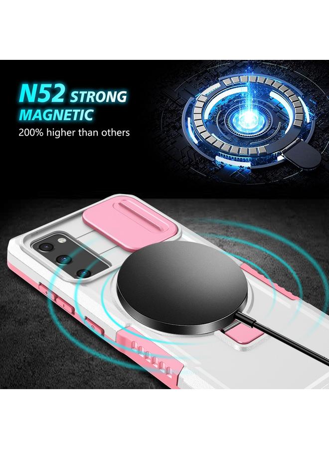 اس-توب جراب لهاتف Samsung Galaxy S20 FE مزود بحامل كاميرا منزلق وحامل Magsafe مصنوع من مادة TPU الهجينة وحافظة هاتف الكمبيوتر الشخصي - Image 4