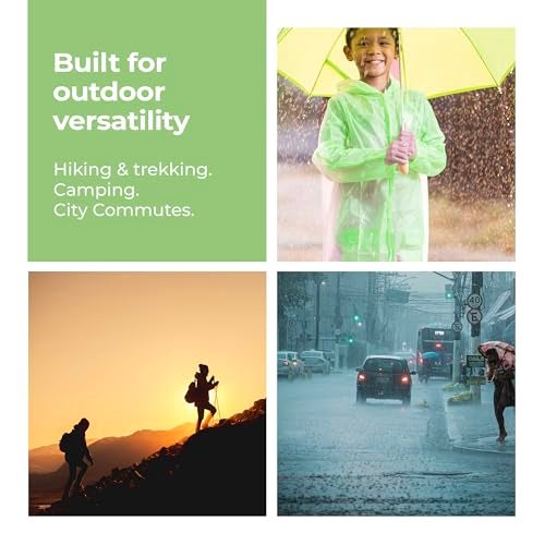 Lifelong Drench Dew Kids Raincoat for Boys & Girls (10-11 Years) | Waterproof Single-Layer PVC Long coat with Adjustable Hood | Lightweight Polyester | Unisex Standard Length Rain Jacket (Green) - Image 5
