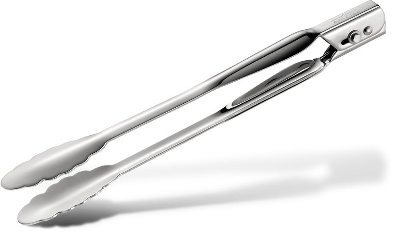 All-Clad Specialty Stainless Steel Kitchen Gadgets Locking Tongs Kitchen Tools, Kitchen Hacks Silver - Image 1