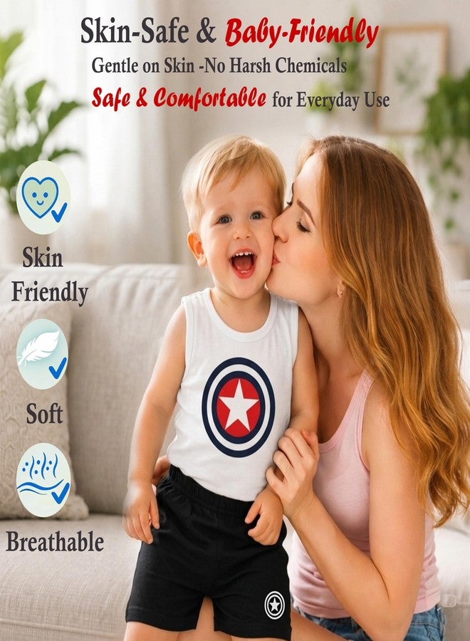 Infantbond Unisex baby Cotton Printed Round Neck Cut Sleeve T-shirt & Short Trendy Summer Clothing Sets (Pack of 3|6-9 M) - Image 2