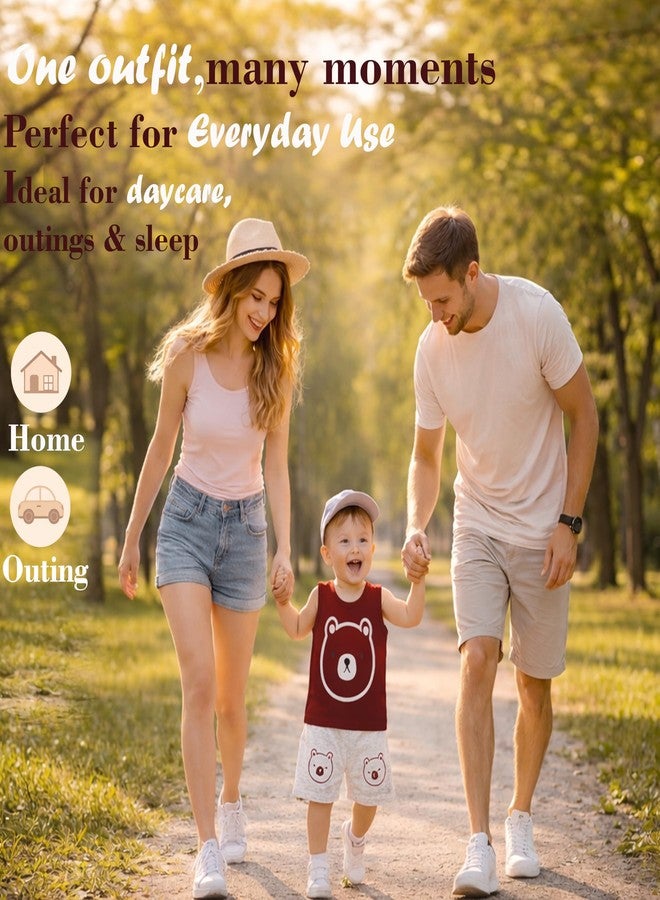 Infantbond Unisex baby Cotton Printed Round Neck Cut Sleeve T-shirt & Short Trendy Summer Clothing Sets (Pack of 3|6-9 M) - Image 4