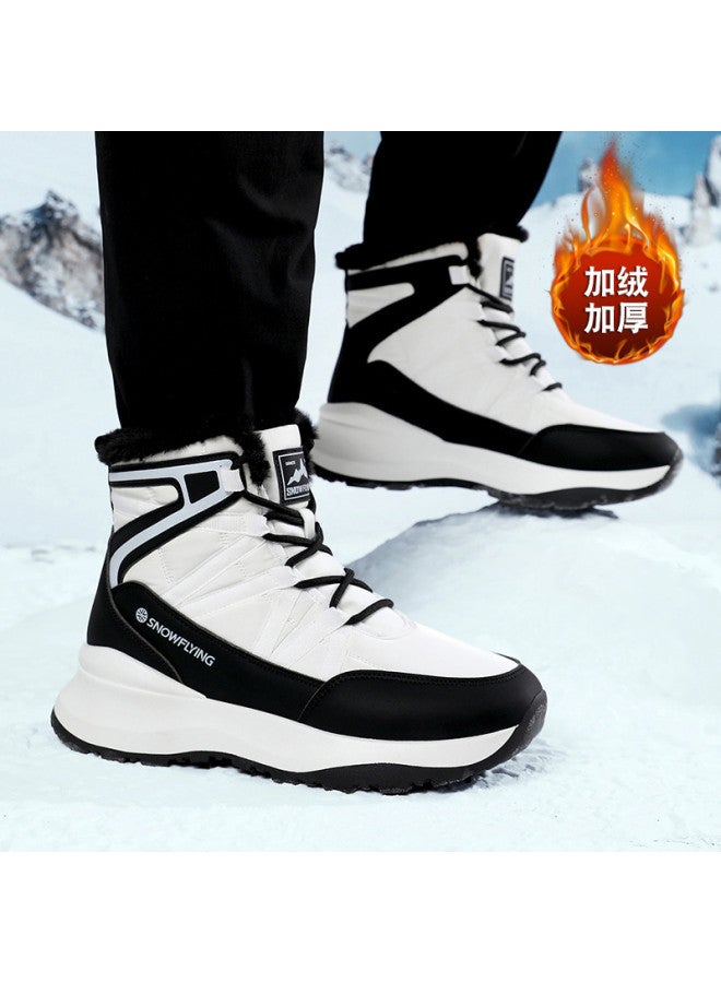 Flying in the snow Snow Flying 25 Years Winter Fleece Warm High-top Thick-sole Large Size Snow Boots Cotton Boots Casual Boots Men's Boots Women's Boots - Image 3