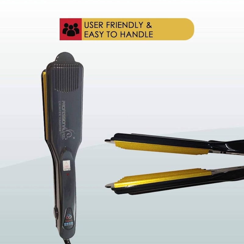 TechHark Professional Feel Neo Tress Pro Hair Crimper Without Damage for Girls (Black and Grey) - Image 2