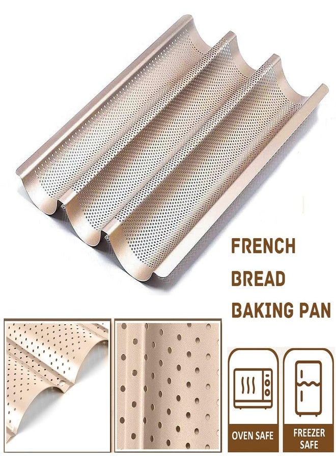 ILSSLI Baguette Pan, French Bread Baking Pan Perforated 3 Loaves Long Italian Bread Pan Mold Nonstick Baguettes Bakery Tray with Proofing Cloth,15"x11" - Image 3