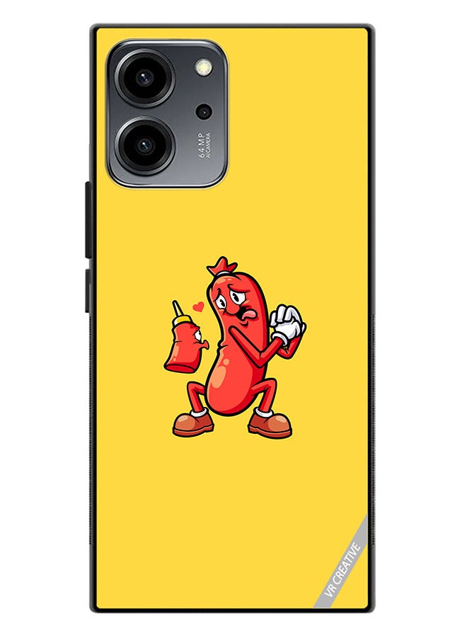 VR CREATIVE Protective Case Cover For Honor 80 SE Ketchup Love Sausagel Design Multicolour - Image 1