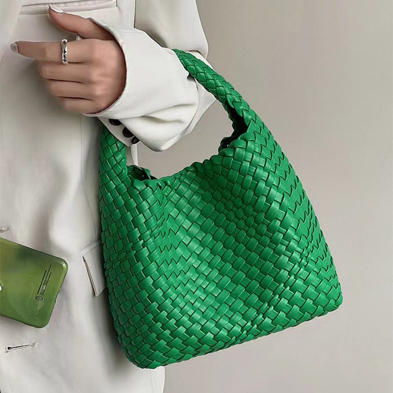 Hand-Woven Vegetable Basket Bucket Bag For Women 2023 New High-Grade All-Match Tote Bag Handbag 61-1 - Image 3