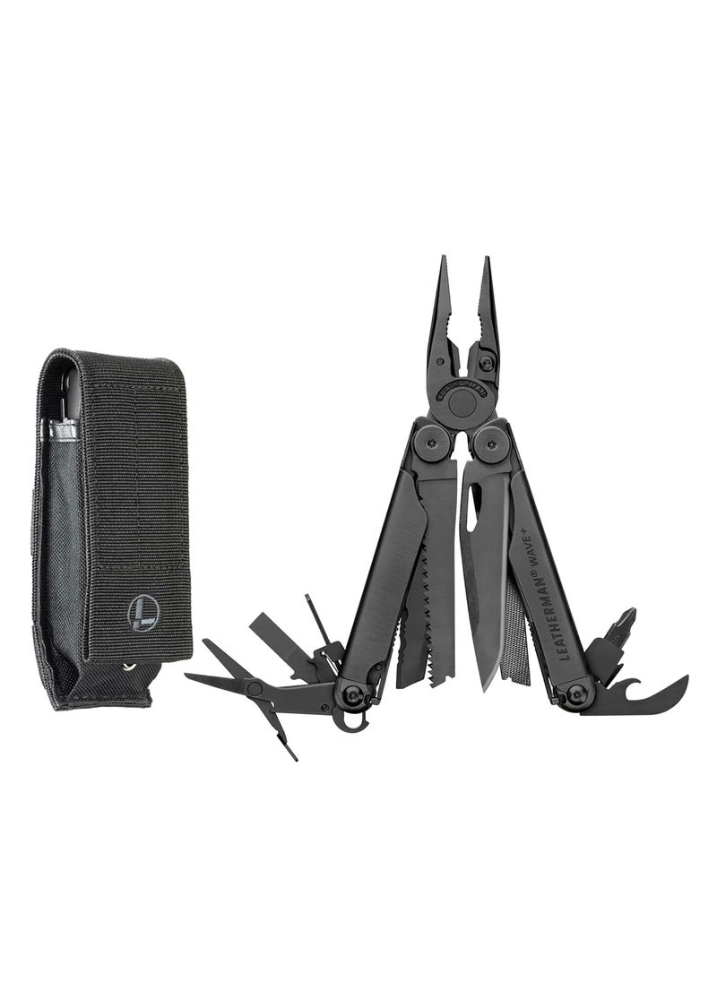 LEATHERMAN Leatherman Wave Plus Stainless Steel Full Size Multitool Closed Length 10 cm 18 in 1 Functional Tools with Nylon Sheath Weight 241 g Width 305 cm 25 Years Warranty Outdoor  - Image 1