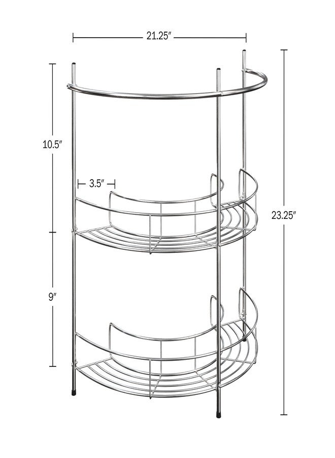 Lavish Home Pedestal Sink Organizer - Compact Under the Sink Rack with 2 Storage Shelves and Towel Holder - Space Saving Bathroom Storage by Lavish Home - Image 3