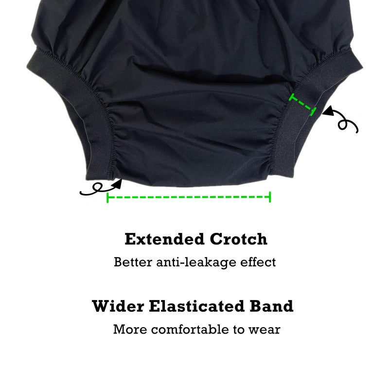 AQX Cloth Diaper Covers for Adult, Reusable Waterproof Underwear for Incontinence, Leakproof High Waist Plastic Pants 4Pcs (Black&White, S) - Image 5