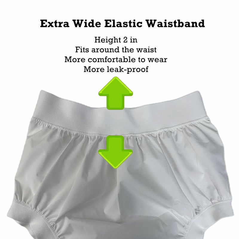 AQX Cloth Diaper Covers for Adult, Reusable Waterproof Underwear for Incontinence, Leakproof High Waist Plastic Pants 4Pcs (Black&White, S) - Image 3
