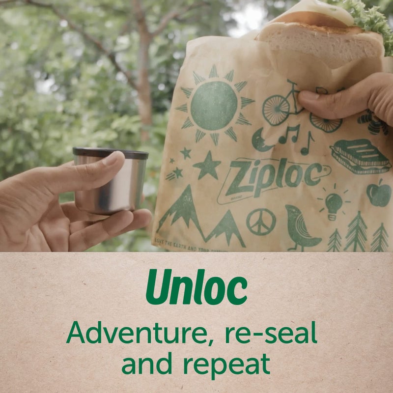 Ziploc Paper Sandwich and Snack Bags, Recyclable & Sealable with Fun Designs, 150 Bags Total - Image 5