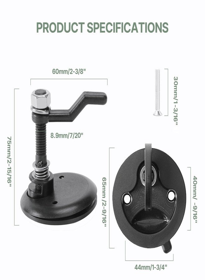 Thorn Boat Cam Latch,Nylon Hatch Pull with Back Plate,Flush Turning Lift Handle Lock Marine Hatch Deck Hardware for Ships, Yachts, RVs 2pcs - Image 3