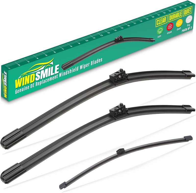 WINDSMILE 28" 18" 16" Windshield Wiper Blades Replacement for Mercedes Benz Metris 2016 2017 2018 2019 2020 2021 2022 2023 Premium All Weather Front Rear Wipers Set - OEM Quality (Pack of 3) - Image 1
