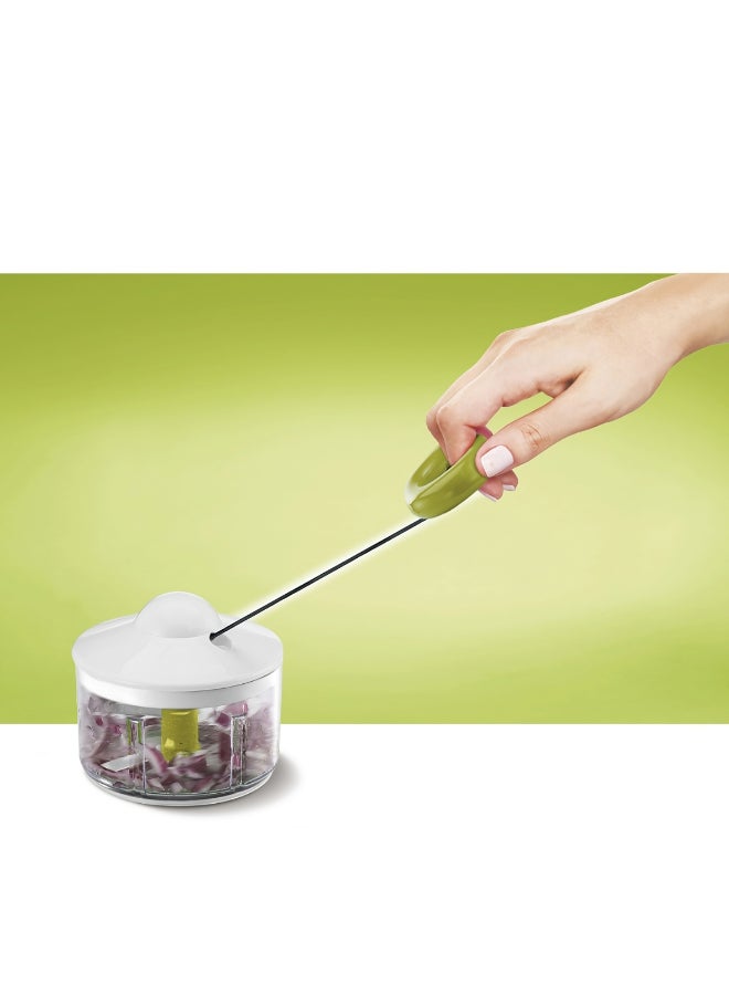 Tefal Manual Food Chopper | 5-Second Chopper 500 Ml | Quick And Easy To Use | Stainless Steel Blades | Secure | Versatile Results | White/Dark Citronnelle | 2 Years Warranty | K1330404 White 500ml - Image 4