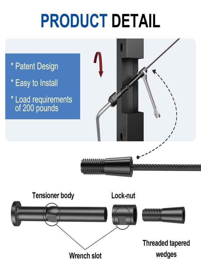 BLIKA 20 Pack 3/16" Black Swageless Invisible Cable Railing Kits for Deck Stair Railing, T316 Stainless Steel, Swageless Cable Fittings for 2"x2" Wood/Metal Posts, Black Cable Railing Hardware - Image 4