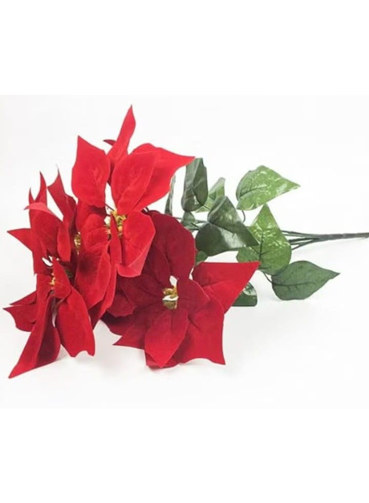 5 artificial Christmas flowers made from poinsettias - Image 3
