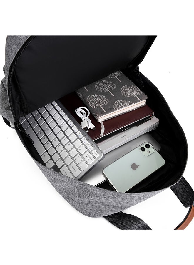 Sharpdo 3-Piece Classic Commute Oxford Waterproof Large Capacity Men's Backpack for Working Travel Laptop Bag with Handle Schoolbag Cross-body One Shoulder Bag and Pencil Case Grey - Image 3