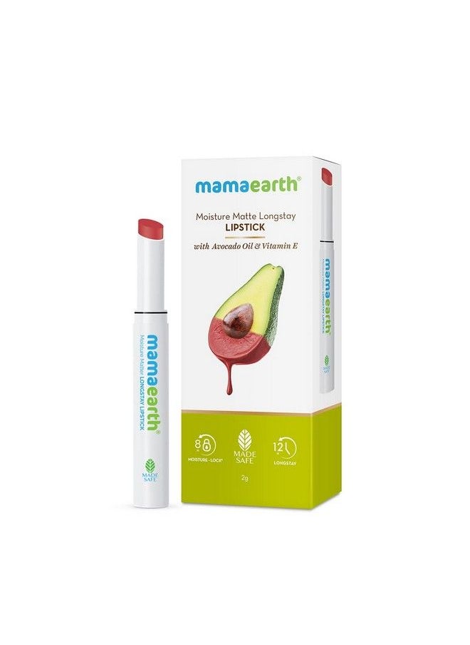 Moisture Matte Longstay Lipstick With Avocado Oil & Vitamin E For 12 Hour Long Stay - 07 Raspberry Scarlet - 2 G