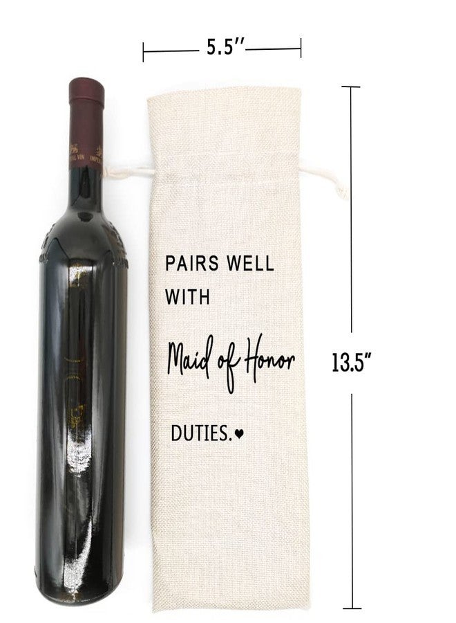 Socive Maid of Honor Proposal Wine Bag Gift for Bridesmaid,Wedding Wine Bag, Bridal Shower,Engagement, Bachelorette Party Favor, Pairs Well with Maid of Honor - Image 2