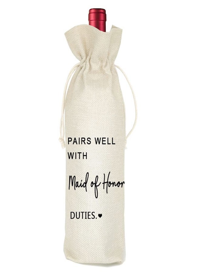 Socive Maid of Honor Proposal Wine Bag Gift for Bridesmaid,Wedding Wine Bag, Bridal Shower,Engagement, Bachelorette Party Favor, Pairs Well with Maid of Honor - Image 1