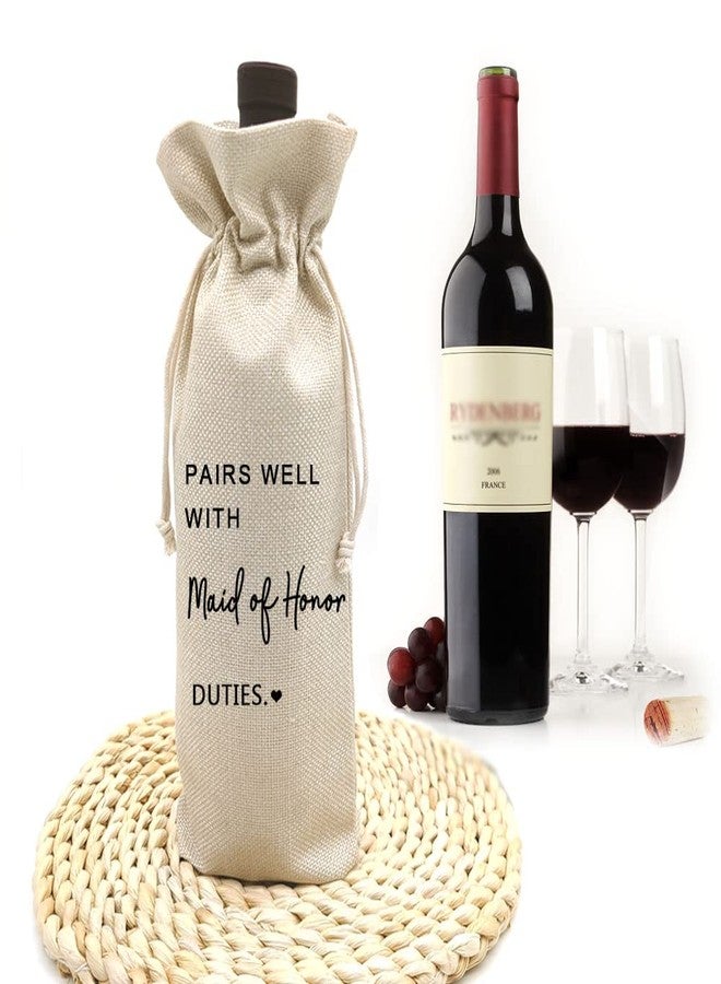 Socive Maid of Honor Proposal Wine Bag Gift for Bridesmaid,Wedding Wine Bag, Bridal Shower,Engagement, Bachelorette Party Favor, Pairs Well with Maid of Honor - Image 4