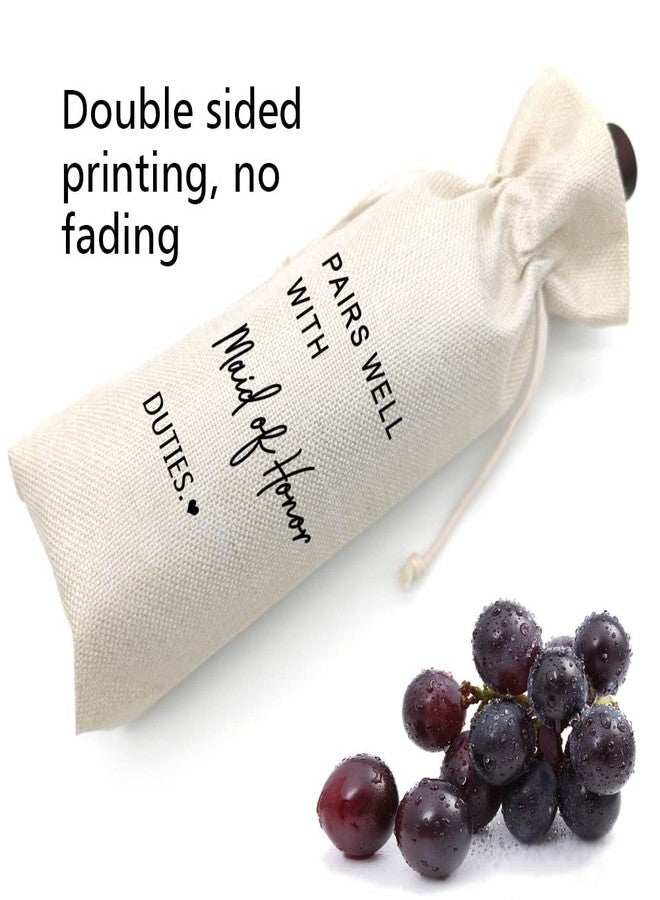 Socive Maid of Honor Proposal Wine Bag Gift for Bridesmaid,Wedding Wine Bag, Bridal Shower,Engagement, Bachelorette Party Favor, Pairs Well with Maid of Honor - Image 3