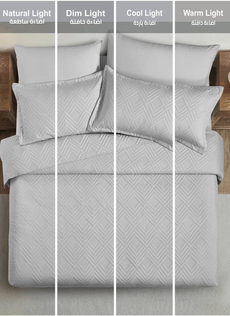 Donetella Bedspread Coverlet Set 3-Pcs Single Size Bed Fits(120 X 200 Cm) Soft Luxurious Solid Compressed Comforter With Fitted Sheet Pillow Sham And Pillowcases,