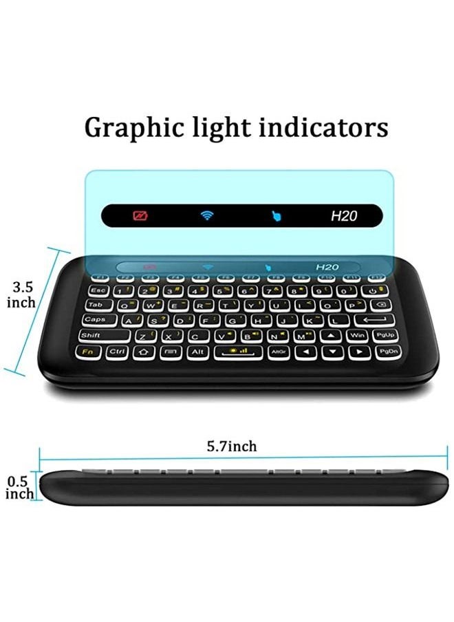 ISank - 2.4Ghz H20 Mini Wireless Keyboard and Touchpad Mouse Combo,7 Colors Adjustable, Rechargeable Auto-Rotation of Touch Panel Handheld Remote Control for Android TV Box, Projector, IPTV, HTPC, PC - Image 1
