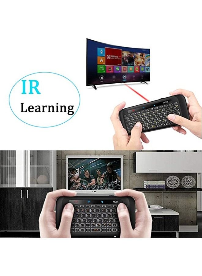 ISank - 2.4Ghz H20 Mini Wireless Keyboard and Touchpad Mouse Combo,7 Colors Adjustable, Rechargeable Auto-Rotation of Touch Panel Handheld Remote Control for Android TV Box, Projector, IPTV, HTPC, PC - Image 1