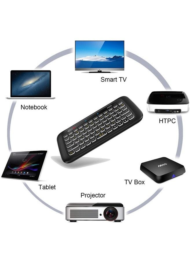 ISank - 2.4Ghz H20 Mini Wireless Keyboard and Touchpad Mouse Combo,7 Colors Adjustable, Rechargeable Auto-Rotation of Touch Panel Handheld Remote Control for Android TV Box, Projector, IPTV, HTPC, PC - Image 1