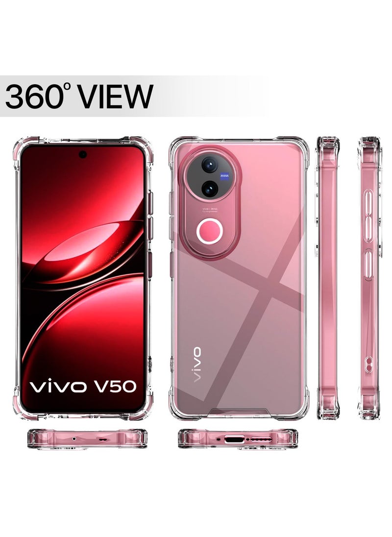 Vivo V50 Clear Case soft TPU Transparent Cover shock Absorbent Reinforced Corner Full Camera Protection Clear case for Vivo V50