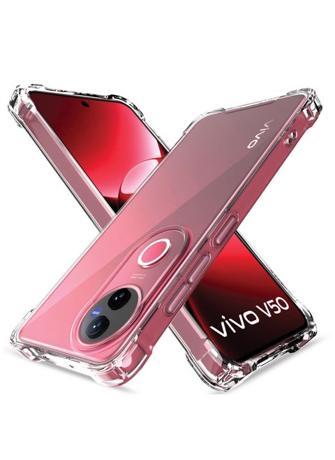 Vivo V50 Clear Case soft TPU Transparent Cover shock Absorbent Reinforced Corner Full Camera Protection Clear case for Vivo V50