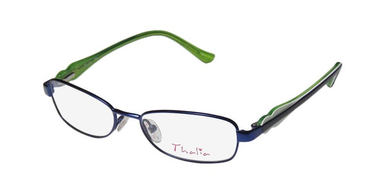 THALIA SODI Thalia Fiel Womens/Ladies Rx-able Upscale Designer Designer Full-rim Eyeglasses/Glasses (47-15-125, Navy / White / Green) - Image 1