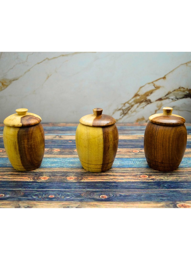 Egypt Antiques Spice set 3 pieces handmade from healthy wood 100% natural  - Image 1