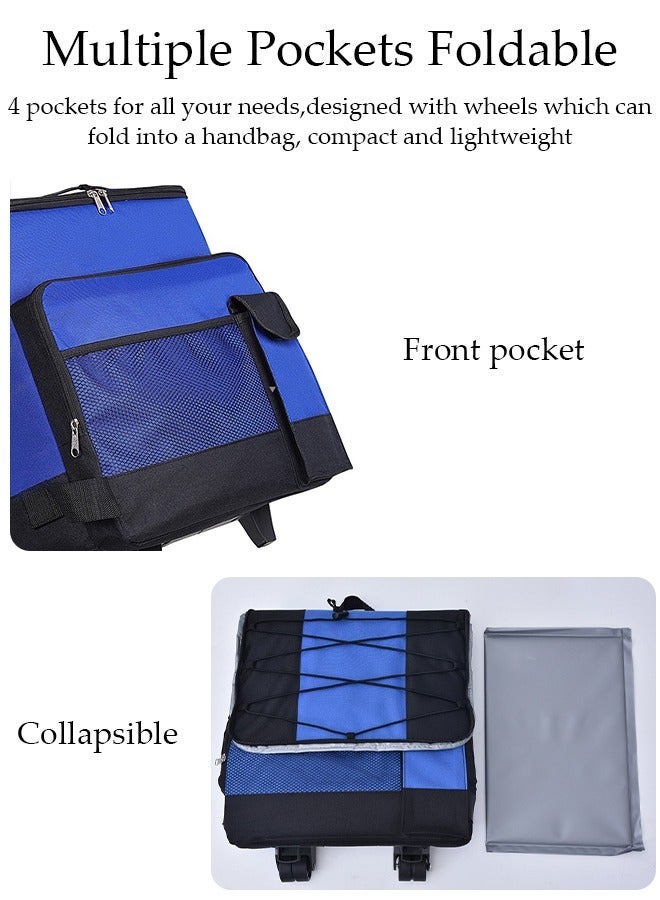 DUNISO Trolley Cooler Food Bag, Portable Hand Boot Cart Trunk, Insulated Rolling Thermal Beverage with Foldable Wheels Roller for Outdoor BBQ Beach, Camping, Picnics, Grocery Shopping - Image 5