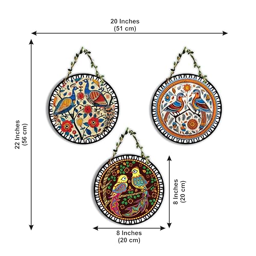 Giftplease Madhubani Wall Hangings for Home Decoration | Home Decor Items for Living Room | Decorative Items for Home | Interior Decoration Items (Pattern-01) - Image 4