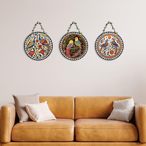 Giftplease Madhubani Wall Hangings for Home Decoration | Home Decor Items for Living Room | Decorative Items for Home | Interior Decoration Items (Pattern-01) - Image 5
