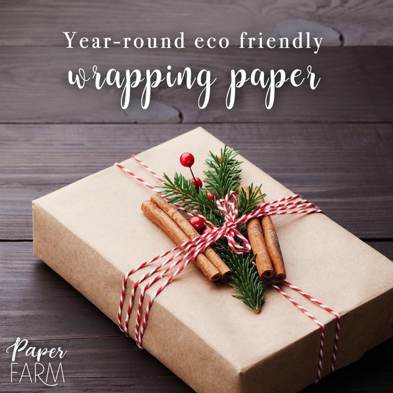 Paper Farm Eco Kraft Wrapping Paper Roll (Jumbo Roll) | Biodegradable Recycled Material | Made in the USA | Multi-use: Natural Wrapping Paper, Table Cover/Runner, Moving, Packing & Shipping | 30” x 1200” (100ft) - Image 3