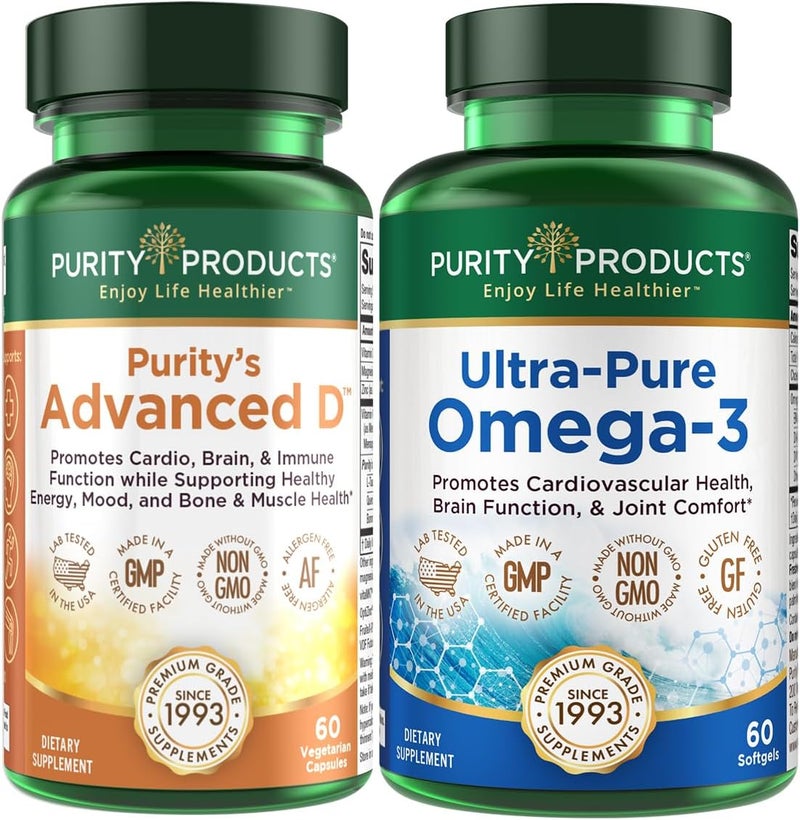 Purity Products منتجات النقاء طقم دكتور كانيلز أدفانسد د أوميغا 3 زيت السمك ألترا بيور من أدفانسد د محشو بفيتامين د فيتامين ك2 زنك مغنيسيوم سترات بورون وتورين - Image 1