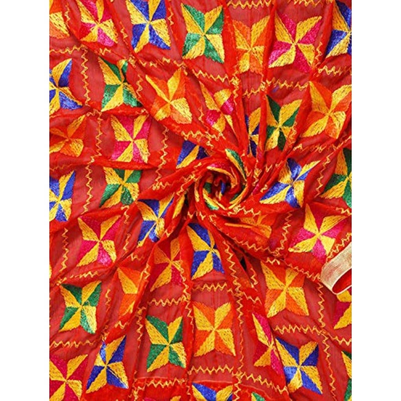 Women's Indian Handicraft Ethnic Dupatta Phulkari Embroided Dupatta Chunni/Stole/Scarf - Image 5