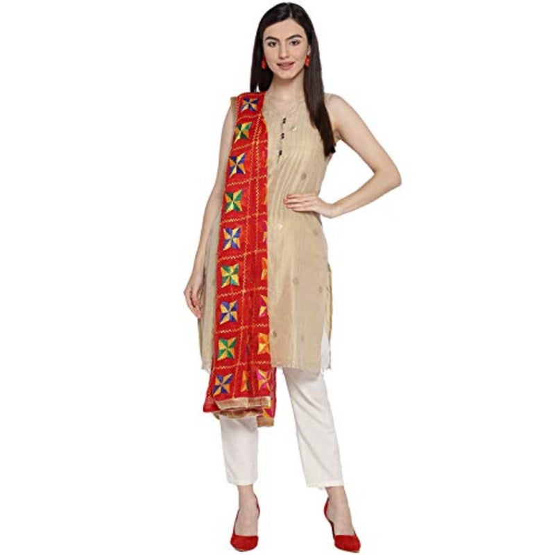 Women's Indian Handicraft Ethnic Dupatta Phulkari Embroided Dupatta Chunni/Stole/Scarf - Image 2
