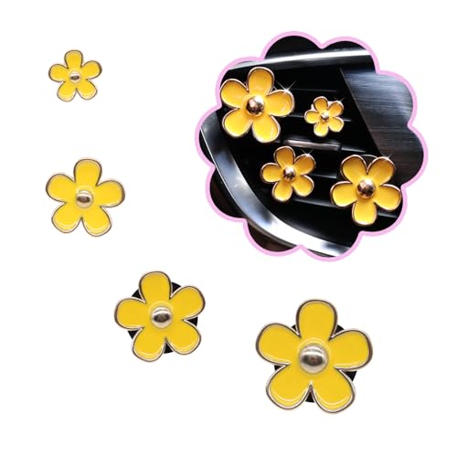 ORIESSE Flowers Air Vent ClipsDaisy Car Air Freshener4pcs Yellow Flower Car Accessories for WomenLavender ScentDashboard DecorationsRefillable Clips On Air Freshener - Image 1