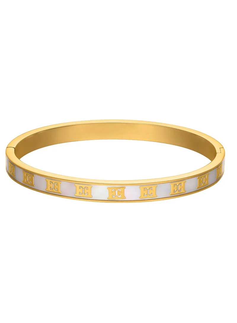 إسكادا Eliza Bangle for Women Grey Mother-of-Pearl Finish, Signature Logo, Distinctive Luxury and Refined Elegance