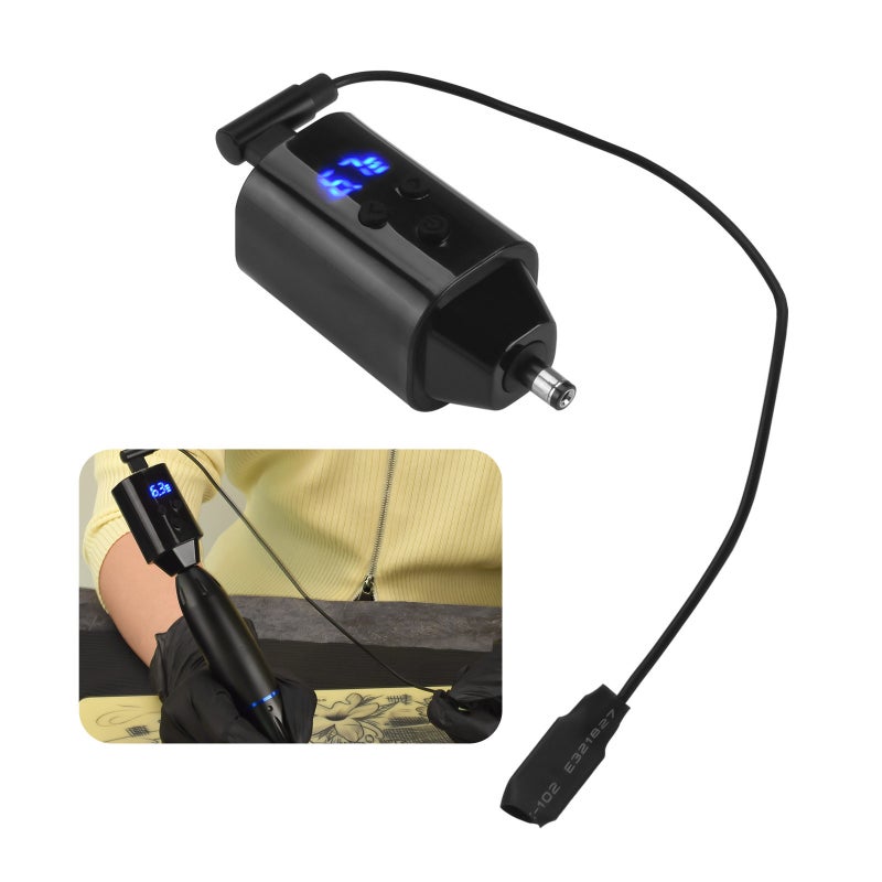 USB Tattoo Power Supply Professional Mini Portable RCA Interface Wireless Tattoo 1500mAh Lithium Battery Power with LED Digital Display for Rotary Tattoo Pen Machine - Image 5