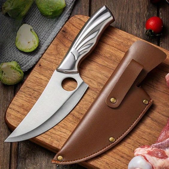 TENDULA Stainless Steel Cleaver Knife Forged Chef Knife Hunting Knife Chopping Knife Fish Knife Butcher Knife Cooking Tool Boning Knife BBQ - Image 4