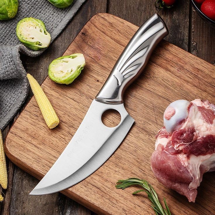 TENDULA Stainless Steel Cleaver Knife Forged Chef Knife Hunting Knife Chopping Knife Fish Knife Butcher Knife Cooking Tool Boning Knife BBQ - Image 3