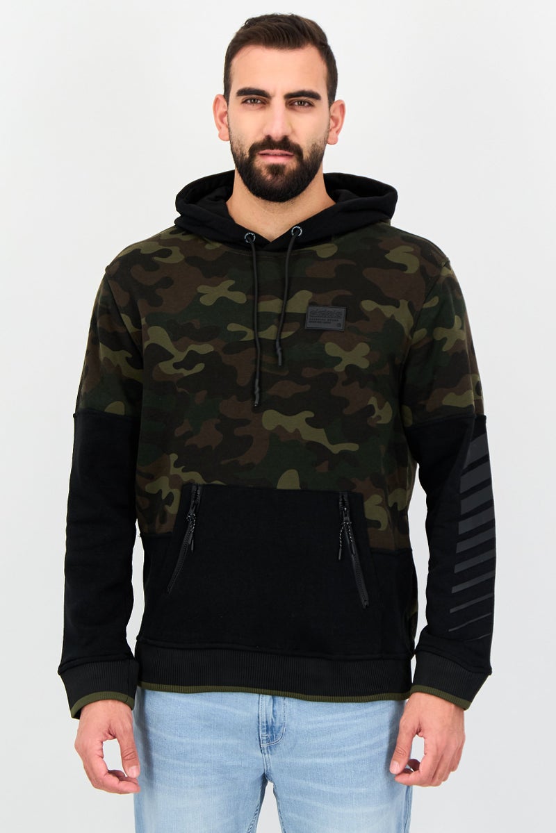 Akademiks Men Camouflage Long Sleeve Hoodie, Multicolor - Image 1